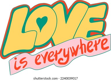 Happy Valentines day decorative lettering text vector elements composition for poster design, party invitation, advertisement offer, greeting card. Hand drawn illustration with heart.