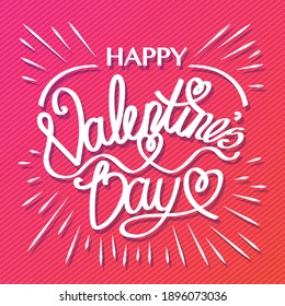 Happy Valentine's Day decorative text on red background