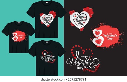 Happy Valentines day decorative text design soft colorful background vector