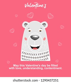 happy valentine's day design, cute bear illustrations, valentine's design greeting cards, banners, posters, etc.