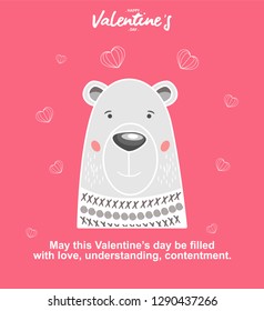 happy valentine's day design, cute bear illustrations, valentine's design greeting cards, banners, posters, etc.