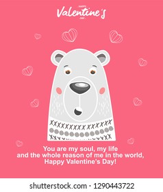 happy valentine's day design, cute bear illustrations, valentine's design greeting cards, banners, posters, etc.