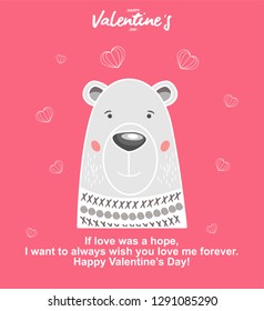 happy valentine's day design, cute bear illustrations, valentine's design greeting cards, banners, posters, etc.