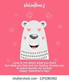 happy valentine's day design, cute bear illustrations, valentine's design greeting cards, banners, posters, etc.