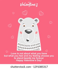 happy valentine's day design, cute bear illustrations, valentine's design greeting cards, banners, posters, etc.