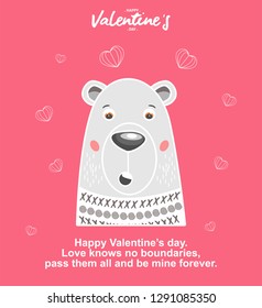 happy valentine's day design, cute bear illustrations, valentine's design greeting cards, banners, posters, etc.