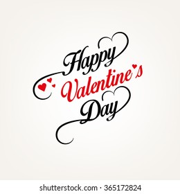Happy Valentines Day design element with stylish heart shape and text for lettering invitation or greeting card