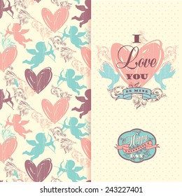 Happy Valentine's Day. Design elements for cards, posters, flyers. Vector illustration. 