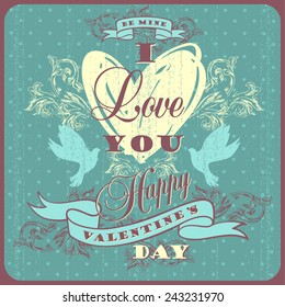 Happy Valentine's Day. Design elements for cards, posters, flyers. Vector illustration.
