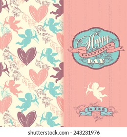 Happy Valentine's Day. Design elements for cards, posters, flyers. Vector illustration. 