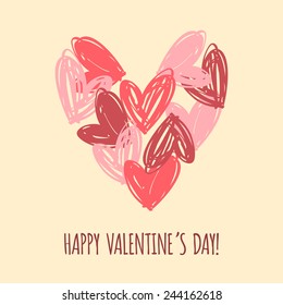 Happy Valentine's Day. Design elements for cards, posters, flyers. Vector illustration.