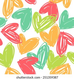 Happy Valentine's Day. Design elements for paper, wallpaper, packaging, fabric. Vector illustration. Seamless pattern