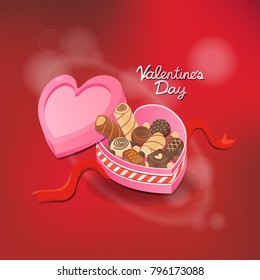 Happy valentines day design elements. Vector illustration. Red Background With Ornaments. Be my Valentine Background.