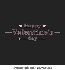 Happy Valentines Day. Design pattern for greeting card, banner, poster, flyer, invitation. Text on an isolated background. Vector illustration