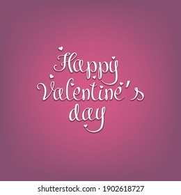 Feliz Día de San Valentín. Diseño de tarjetas de felicitación, banner, afiche, volante, invitación. Texto en un fondo aislado. Ilustración del vector