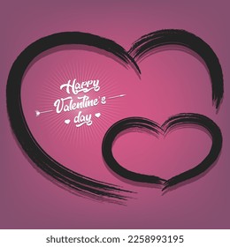 Happy Valentines Day. Design pattern for greeting card, banner, poster, flyer, invitation. Text on an isolated background. Vector illustration