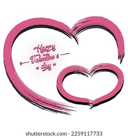 Happy Valentines Day. Design pattern for greeting card, banner, poster, flyer, invitation. Text on an isolated background. Vector illustration