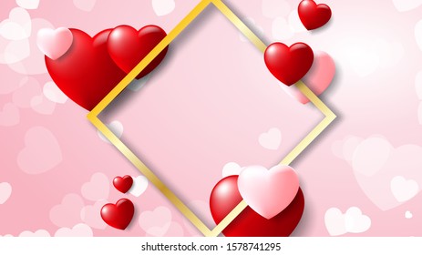 Happy Valentine's Day Design in a romantic background