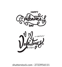 Happy Valentine's Day different design Logo Vector Illustration Collection on white background. 