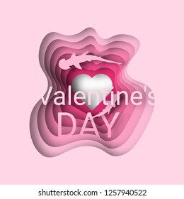Happy Valentine's Day displayed. Vector illustration. Wallpaper, flyers, invitation, posters brochure banners paper