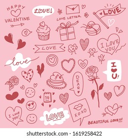 happy valentines day doodle drawing