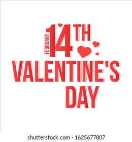 Happy Valentine's Day drawn brush lettering, isolated on white background. Vector illustration. Feb 14th