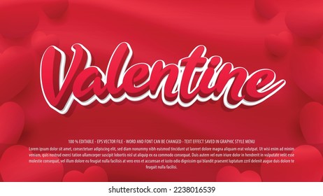 Happy valentine's day editable text effect use for logo and business brand