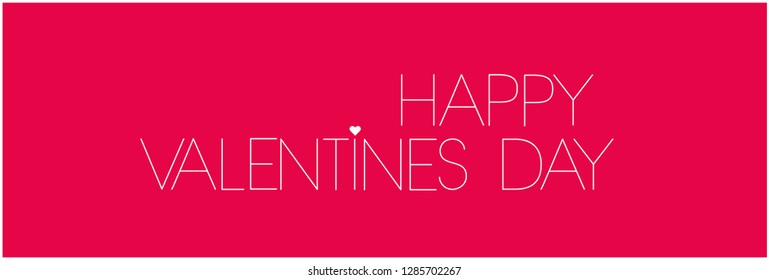 Happy Valentine`s Day - elegant drawn lettering on red background. Flat vector illustration for greetings, invitations, posters, cards, prints, flyers, banners, seasonal design and decoration, web.