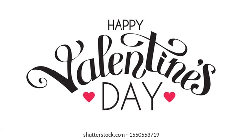 Happy Valentine's Day! Elegant label with lettering.