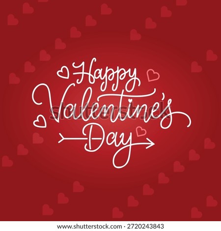  Happy valentines day in elegant script on deep red gradient background, romantic design
