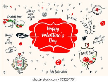 Happy valentine's day. Element design for banner, poster, invitation, greeting card. Love day. 