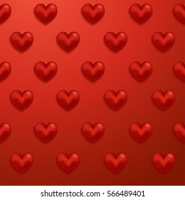 Happy Valentines Day Elements : Realistic Valentine Hearts on Background : Vector Illustration