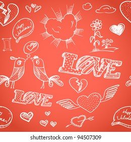 Happy Valentine`s Day elements seamless background