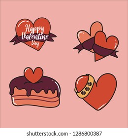 Happy Valentine's Day elements for your design. Vector.