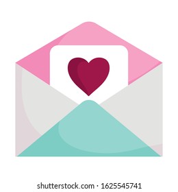 happy valentines day, email letter romantic envelope heart love vector illustration