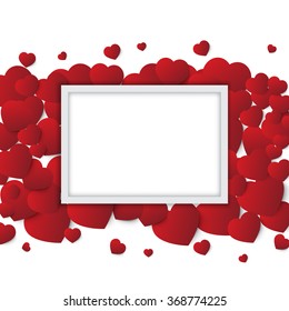 Happy valentines day and empty frame