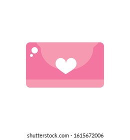 happy valentines day envelope message heart love vector illustration pink design
