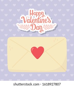 happy valentines day, envelope message heart hearts decoration background celebration vector illustration