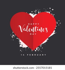 Happy Valentines Day Event Card With Cute Love Heart illustration