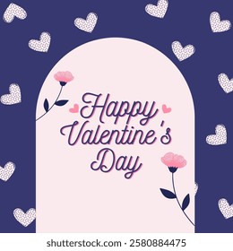 Happy Valentine's day, February 14th. greeting cards, posters, holiday covers. Abstract design with romantic decorative elements.