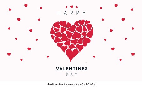 Happy Valentines Day festive Design banner, greeting card or poster. Vector illustration of Love.