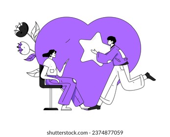 Happy Valentine's Day flat character vector concept business hand drawn illustration
