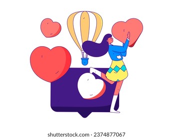 Happy Valentine's Day flat character vector concept business hand drawn illustration
