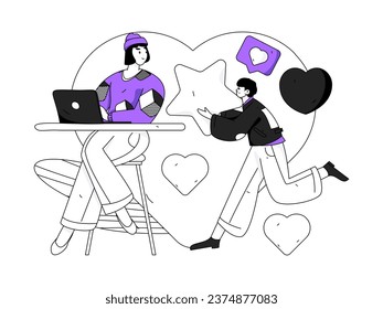 Happy Valentine's Day flat character vector concept business hand drawn illustration
