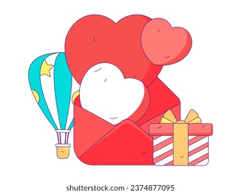 Happy Valentine's Day flat character vector concept business hand drawn illustration
