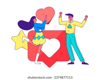 Happy Valentine's Day flat character vector concept business hand drawn illustration
