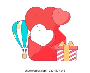 Happy Valentine's Day flat character vector concept business hand drawn illustration
