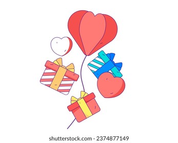 Happy Valentine's Day flat character vector concept business hand drawn illustration
