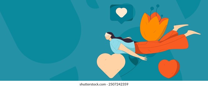 Happy Valentine's Day flat character vector concept business hand drawn illustration
