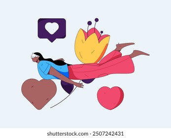 Happy Valentine's Day flat character vector concept business hand drawn illustration
